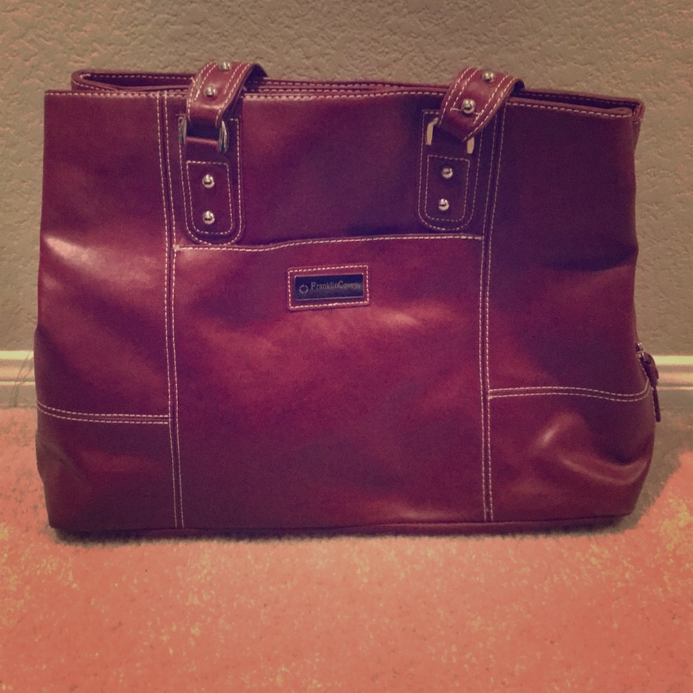 FranklinCovey faux leather tote